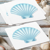 Elegante Seashell Beach Blue Nautische bruiloft Kartonnen Onderzetters