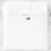 Elegante Seashell Beach bruiloft bestemming Ronde Sticker (Tas)
