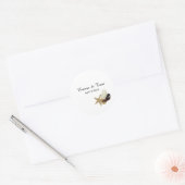 Elegante Seashell Beach bruiloft bestemming Ronde Sticker (Envelop)