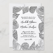 Elegante Seashell Beach bruiloft Kaart (Voorkant)