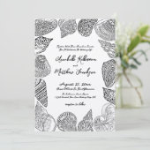 Elegante Seashell Beach bruiloft Kaart (Staand voorkant)