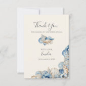 Elegante Seashell Border Wedding Bedankkaart (Voorkant)