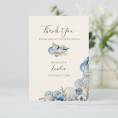 Elegante Seashell Border Wedding Bedankkaart (Staand voorkant)