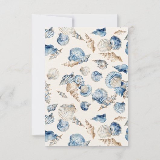 Elegante Seashell Border Wedding Bedankkaart (Achterkant)