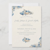 Elegante Seashell Border Wedding Kaart (Voorkant)