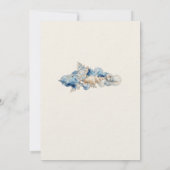 Elegante Seashell Border Wedding Kaart (Achterkant)