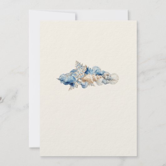 Elegante Seashell Border Wedding Kaart (Achterkant)