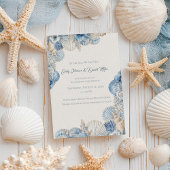 Elegante Seashell Border Wedding Kaart