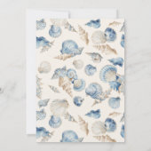 Elegante Seashell Border Wedding Kaart (Achterkant)