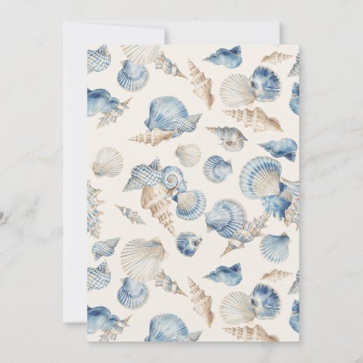 Elegante Seashell Border Wedding Kaart (Achterkant)