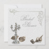 Elegante Seashell  bruidsdouche Uitnodiging (Voorkant)