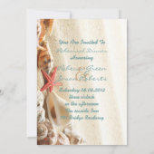 Elegante Seashells Beach bruiloft repetitie diner Kaart (Achterkant)