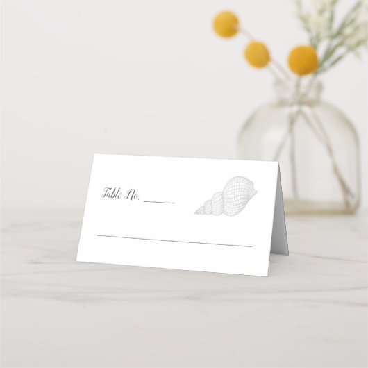 Elegante Seashells Nautische bruiloft Plaatskaartje (Voorkant)