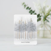 Elegante seizoengroeten Gouden Bomen Sneeuw Sparkl Feestdagenkaart (Staand voorkant)