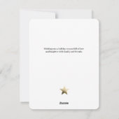 Elegante Seizoensgroeten Gouden Bomen Besneeuwd Gl Feestdagenkaart (Achterkant)