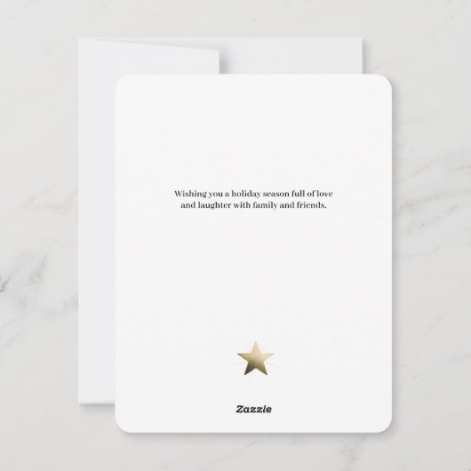 Elegante seizoensgroeten Gouden Bomen Sneeuw Spark Feestdagenkaart (Achterkant)