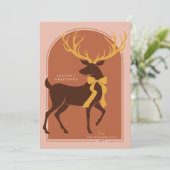 Elegante "Seizoensgroeten" herten kerstkaart (Staand voorkant)
