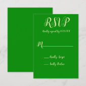 Elegante selderij & bos groene bruiloft RSVP kaartje (Voorkant / Achterkant)
