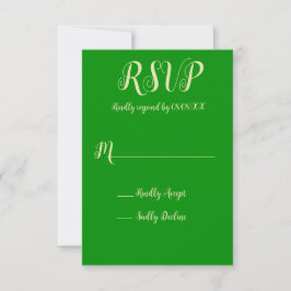 Elegante selderij & bos groene bruiloft RSVP kaartje