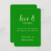 Elegante selderij en bos groene bruiloft bedankkaart (Voorkant / Achterkant)