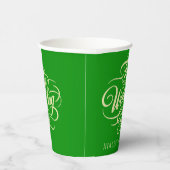 Elegante selderij en bos groene kleur bruiloft papieren bekers (Rechts)