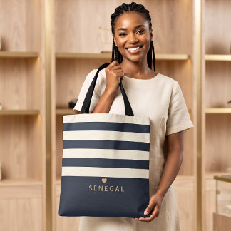 Elegante Senegal Favoriete Plaats Aangepaste Initi Tote Bag