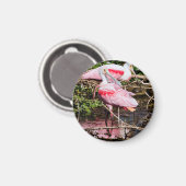 Elegante Sentinel: Spoonbill Magnet (Voorkant / Achterkant)