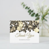 Elegante Sepia Beige Rozen met Bericht Briefkaart (Staand voorkant)