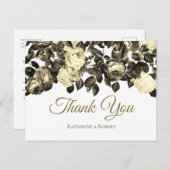 Elegante Sepia Beige Rozen met Bericht Briefkaart (Voorkant / Achterkant)