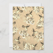  Elegante Sepia Bloemen & Kolibries Kaart (Achterkant)