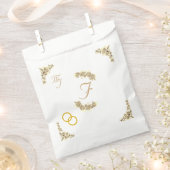 Elegante sepia bloemen monogrammed bruiloft bedankzakje (Geknipt)