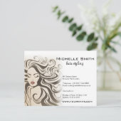 Elegante Sepia Chic Golvende Kapsels Haarextensies Briefkaart (Staand voorkant)