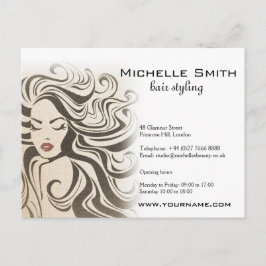 Elegante Sepia Chic Golvende Kapsels Haarextensies Briefkaart