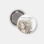 Elegante Sepia Chic Golvende Kapsels Haarextensies Magneet (Voorkant / Achterkant)