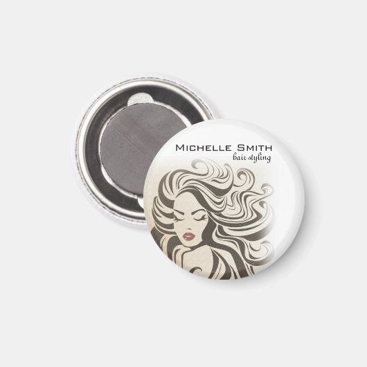 Elegante Sepia Chic Golvende Kapsels Haarextensies Magneet (Voorkant / Achterkant)