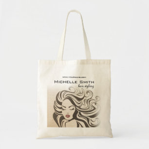 Elegante Sepia Chic Golvende Kapsels Haarextensies Tote Bag