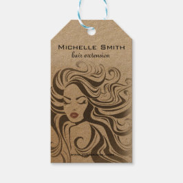 Elegante Sepia Chic Wavy Haarstijl Hair Extensions Cadeaulabel