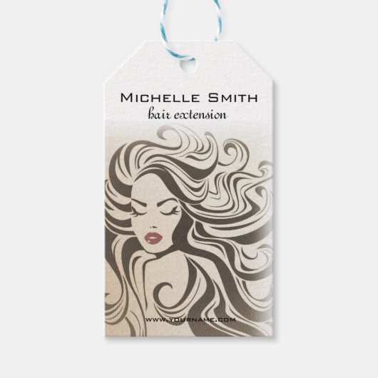 Elegante Sepia Chic Wavy Haarstijl Hair Extensions Cadeaulabel (Voorkant)