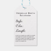 Elegante Sepia Chic Wavy Haarstijl Hair Extensions Cadeaulabel (Achterkant)