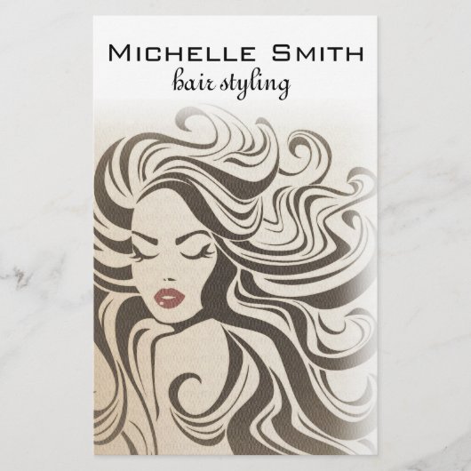 Elegante Sepia Chic Wavy Haarstijl Hair Extensions Flyer (Voorkant)