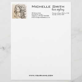 Elegante Sepia Chic Wavy Haarstijl Hair Extensions Gepersonaliseerd Briefhoofd