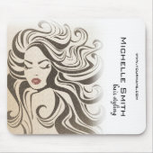 Elegante Sepia Chic Wavy Haarstijl Hair Extensions Muismat (Voorkant)