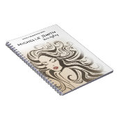 Elegante Sepia Chic Wavy Haarstijl Hair Extensions Notitieboek (Rechterzijde)