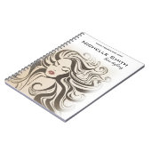 Elegante Sepia Chic Wavy Haarstijl Hair Extensions Notitieboek (Linkerzijde)