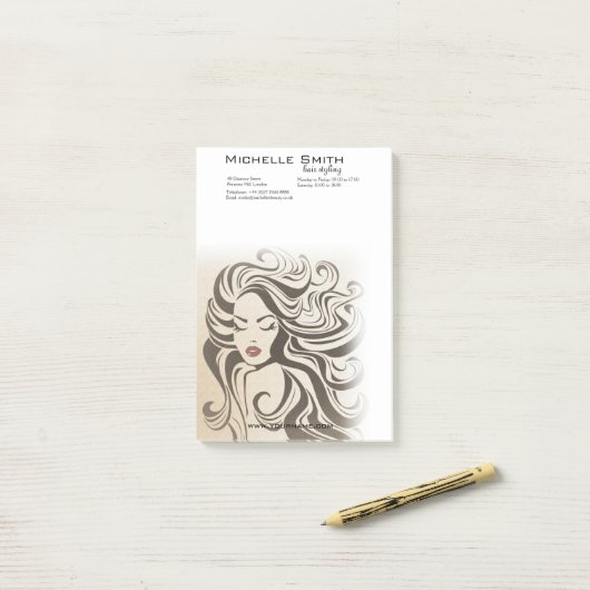 Elegante Sepia Chic Wavy Haarstijl Hair Extensions Post-it® Notes (Op bureau)