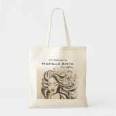 Elegante Sepia Chic Wavy Haarstijl Hair Extensions Tote Bag (Voorkant)