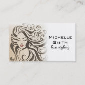 Elegante Sepia Chic Wavy Haarstijl Hair Extensions Visitekaartje (Voorkant)