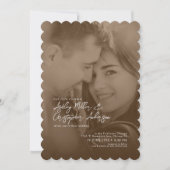 Elegante Sepia Duotone foto bruiloft Kaart (Voorkant)