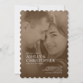 Elegante Sepia Duotone foto bruiloft Kaart (Voorkant)