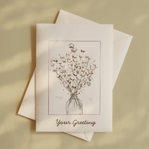 Elegante Sepia Katoenen Steel Blank Waterverfkaart Kaart